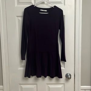 Susana Monaco purple drop waist long sleeve dress XS